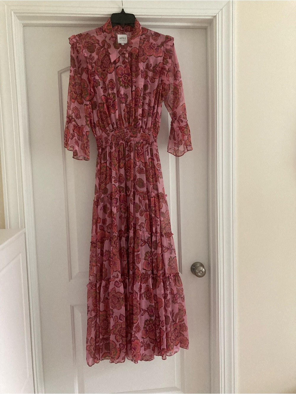 Misa Los Angeles Pink Floral Tiered Maxi Dress - Picture 3 of 6